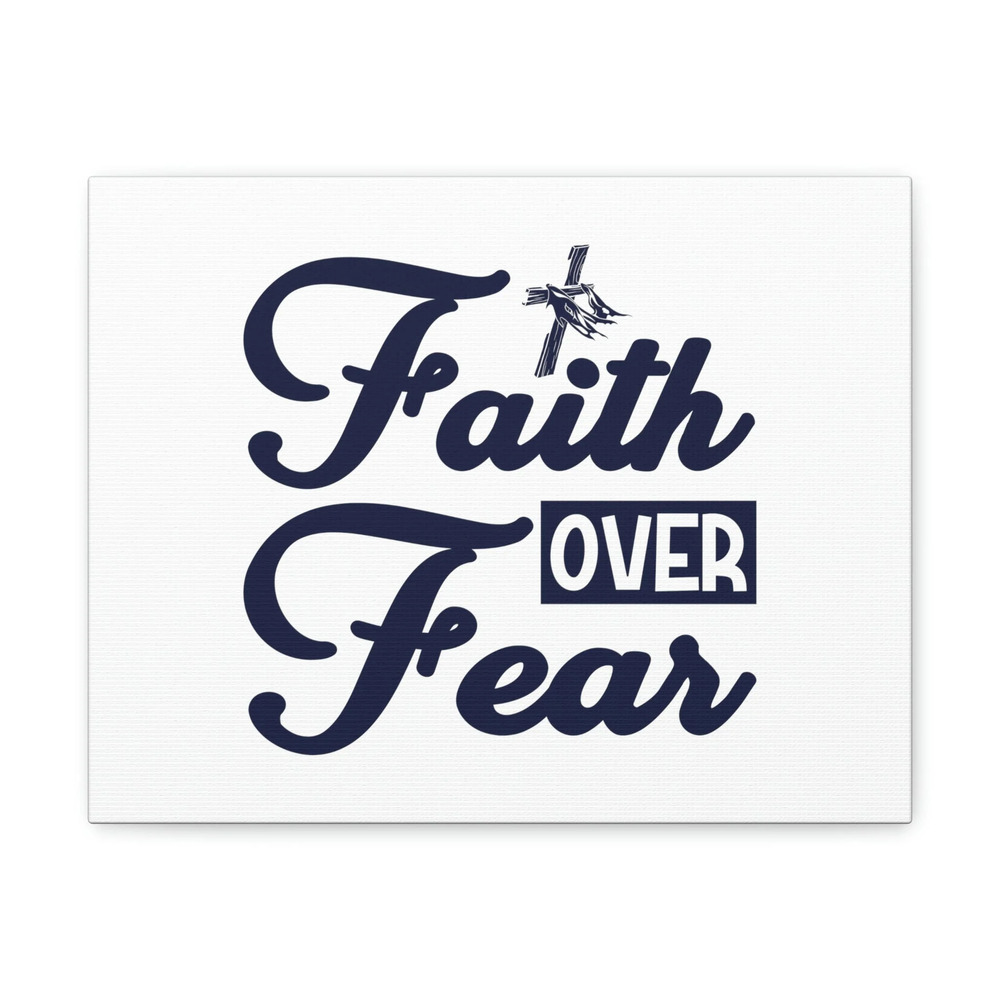 Scripture Walls Faith Over Fear Mark 4:40 Cross W/ Cloth Christian Wall Art